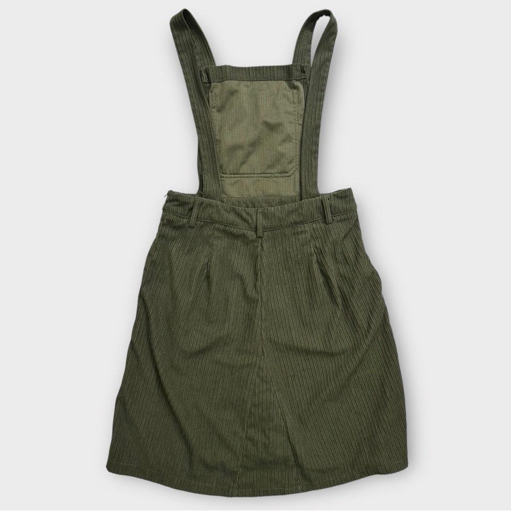 Cider Corduroy Overall Mini Dress Size Small Olive Green Fall - Picture 2 of 4